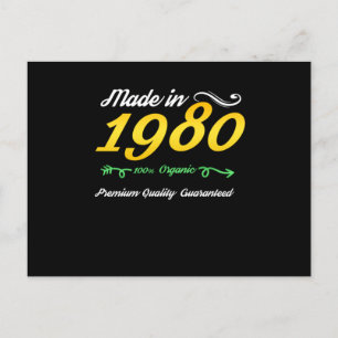 Cartão Postal Aniversário de 40 anos Nascido nos anos 80 Bebê do