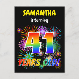 Cartão Postal Aniversário de 41ruas - Fogos de artifício diverti