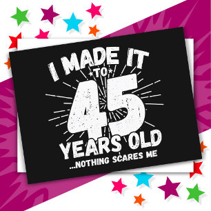 Cartão Postal Aniversário de 45 Anos Sarcástico Meme Divertido