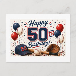 Cartão Postal Aniversário de 50 anos de beisebol