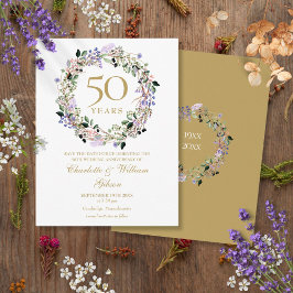 Cartão Postal Aniversário de 50 anos de casamento floral para sa