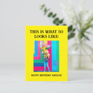 Cartão Postal Aniversário de 50 anos Engraçado Personalizado