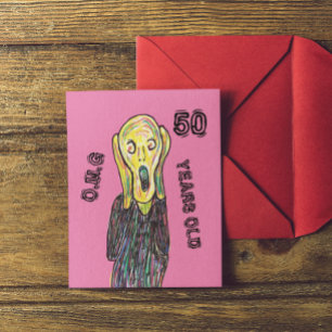 Cartão Postal aniversário de 50 anos qualquer idade  