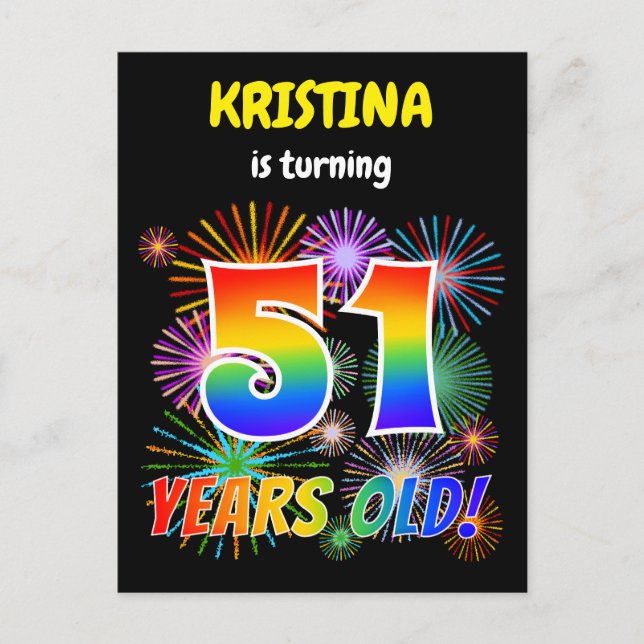 Cartão Postal Aniversário de 511 ruas - Fogos de artifício diver (Frente)