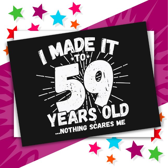 Cartão Postal Aniversário de 59 Anos Sarcástico Meme Engraçado (Criador carregado)