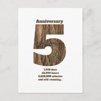 Cartão Postal Aniversário de 5 Anos - Marco de Aniversário em Ma