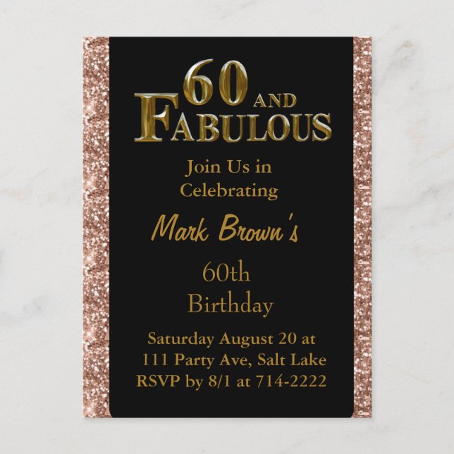 Cartão Postal Aniversário de 60 anos (Frente)