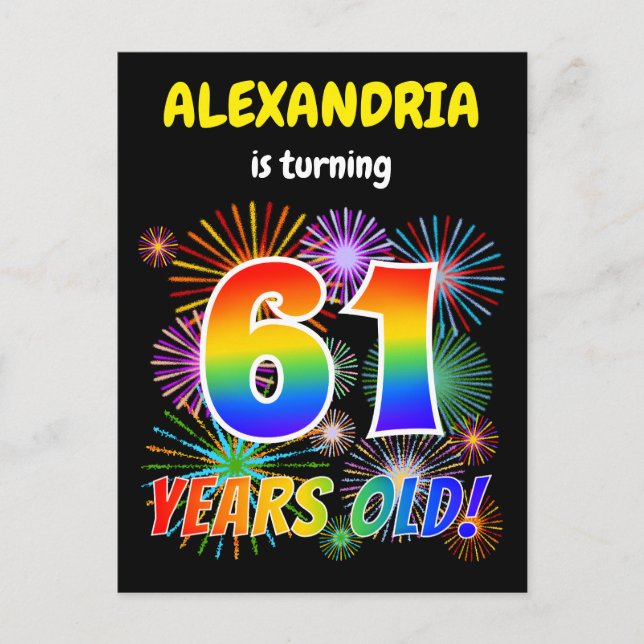 Cartão Postal Aniversário de 61ruas - Fogos de artifício diverti (Frente)