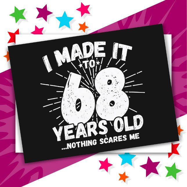 Cartão Postal Aniversário de 68 Anos Meme Engraçado Sarcástico (Criador carregado)