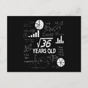 Cartão Postal Aniversário de 6 anos Raiz Quadrada de 36 - 6 Anos