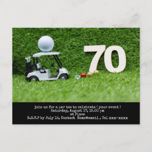 Cartão Postal Aniversário de 70 anos de golfe salvar a data para