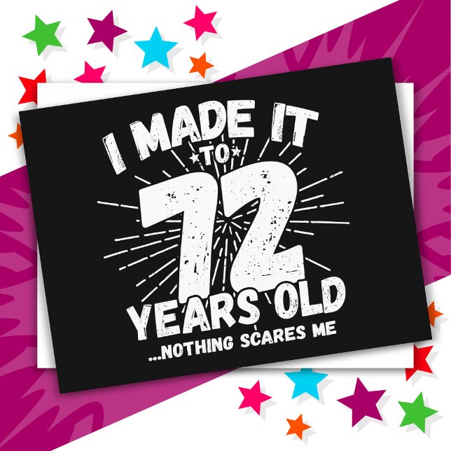 Cartão Postal Aniversário de 72 Anos Sarcástico Meme Engraçado (Criador carregado)