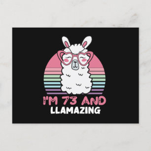 Cartão Postal Aniversário de 73 anos Llamazing Llama Presente de