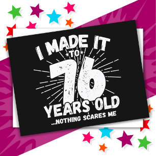 Cartão Postal Aniversário de 76 Anos Sarcástico Meme Engraçado