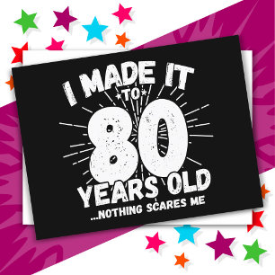 Cartão Postal Aniversário de 80 Anos Meme Sarcástico Engraçado