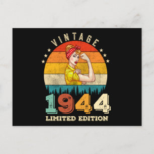 Cartão Postal Aniversário de 81 Anos 1944 Vintage Aniversário de