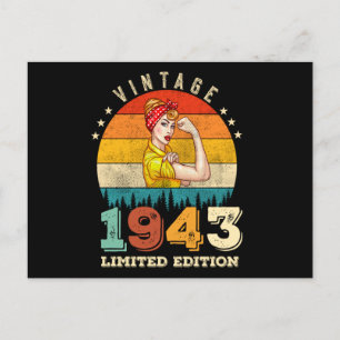 Cartão Postal Aniversário de 82 Anos 1943 Vintage Aniversário de