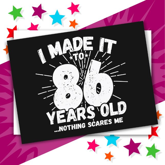 Cartão Postal Aniversário de 86 Anos Sarcástico Meme Engraçado (Criador carregado)