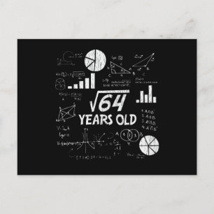 Cartão Postal Aniversário de 8 anos Raiz Quadrada de 64 - 8 Anos