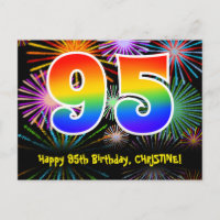 Aniversário de 95 anos – Padrão Divertido de Fogos