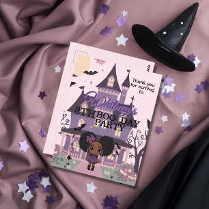 Cartão Postal Aniversário de afro-puff gno Spooky
