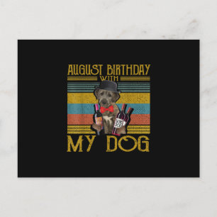 Cartão Postal Aniversário de Agosto Com o Meu Cão Irish Wolfhoun