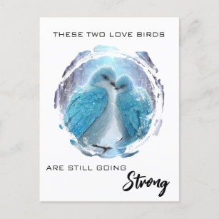 Cartão Postal *~* Aniversário de Arte Pássaros do Amor AP54