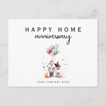 Aniversário de Balões de Casa em Aquarela