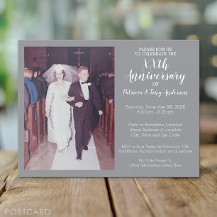 Cartão Postal Aniversário de Casamento com Moldura de Foto Antig