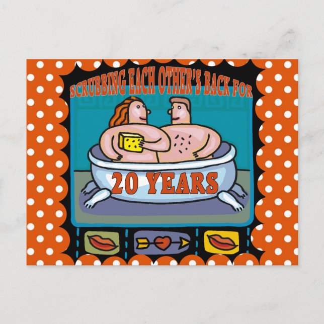 Cartão Postal Aniversário de Casamento de 20 (Frente)