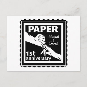 Cartão Postal Aniversário de casamento de papel tradicional 1º