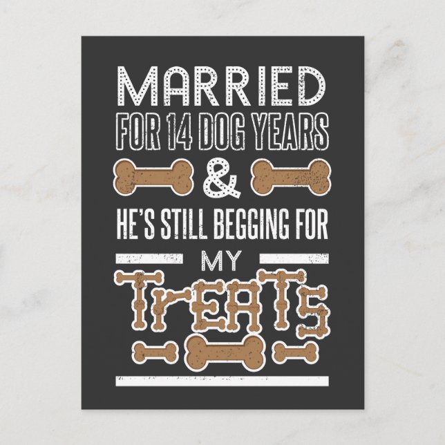 Cartão Postal Aniversário de Casamento de segundo de Anos de Cão (Frente)