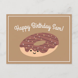 Cartão Postal Aniversário de Chocolate Marrom