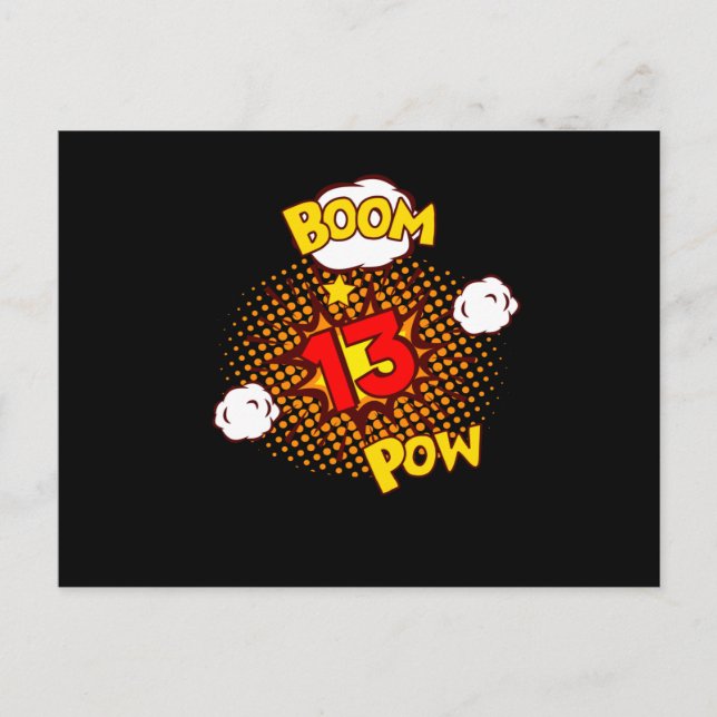 Cartão Postal ANIVERSÁRIO DE COMIC 13 Aniversário de 13 anos Cam (Frente)