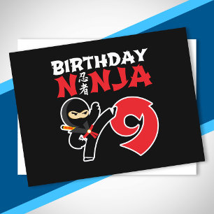 Cartão Postal Aniversário de criança Ninja - Tema de Partido com