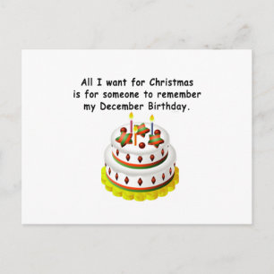 Cartão Postal Aniversário de dezembro