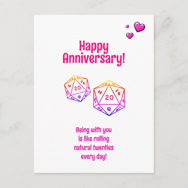 Cartão Postal Aniversário de Dungeons & Dragon (Frente)