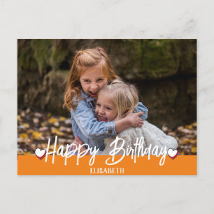 Cartão Postal Aniversário de Foto da Família Simples Personaliza