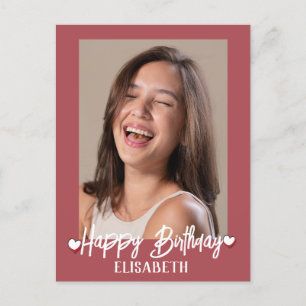 Cartão Postal Aniversário de Foto de Família Simples Personaliza