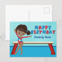 Aniversário de Ginástica de Menina Afro-Americana