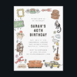 Cartão Postal Aniversário de ícones de aquarela FRIENDS™<br><div class="desc">Celebre seu aniversário com um toque de nostalgia usando este cartão postal de ícones de aquarela temático FRIENDS™. Com símbolos icônicos do amado seriado,  este cartão postal adiciona um toque divertido e pessoal aos seus cumprimentos de aniversário.</div>