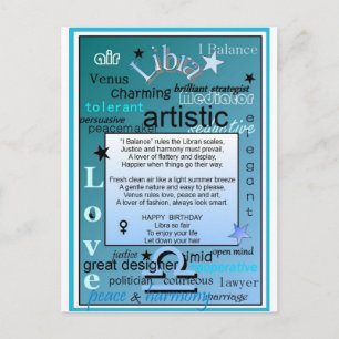 CARTÃO POSTAL ANIVERSÁRIO DE LIBRA