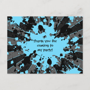 Cartão Postal Aniversário de pinball azul