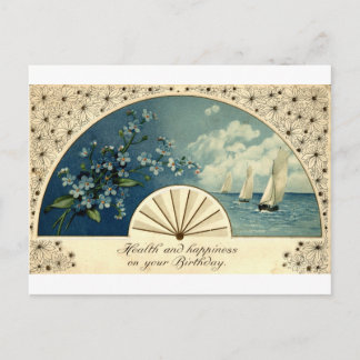 Cartão Postal Aniversário de Saúde e Felicidade Repro Vintage 19
