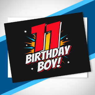 Cartão Postal Aniversário de Super-Herói - 11 Anos - 11º Anivers