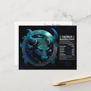 Cartão Postal Aniversário de Touro Zodíaco – Presente de Astrono