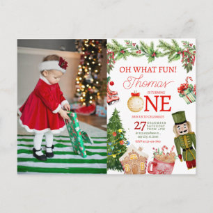 Cartão Postal Aniversário de um ano: Natal, Que Diversão