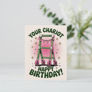 Cartão Postal Aniversário Divertido Envelhecendo Caminhante Aniv