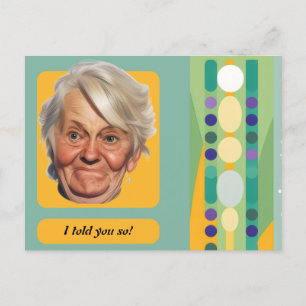 Cartão Postal Aniversário Divertido Senhora Retro