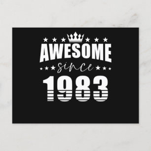 Cartão Postal Aniversário Dizendo Incrível Desde 1983